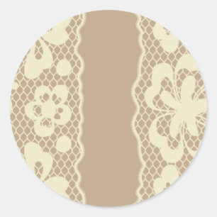 Lace pattern, flower vintage 7 classic round sticker