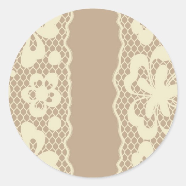 Lace pattern, flower vintage 7 classic round sticker (Front)
