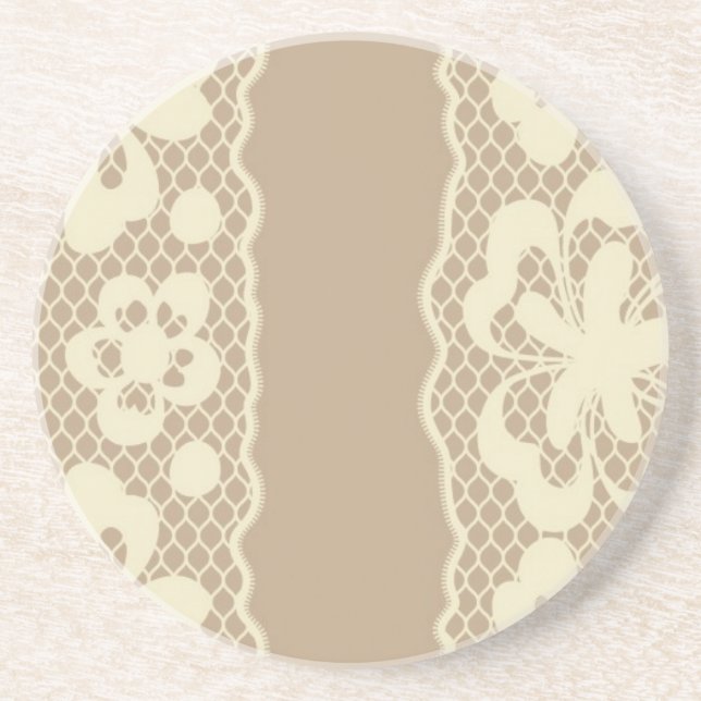 Lace pattern, flower vintage 7 coaster (Front)