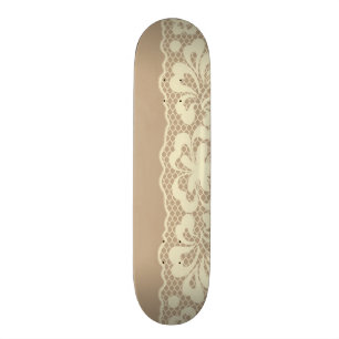 Lace pattern, flower vintage 7 skateboard