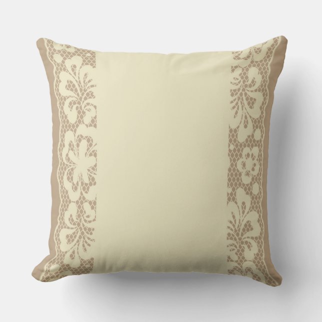 Lace pattern, flower vintage 7 throw pillow (Front)