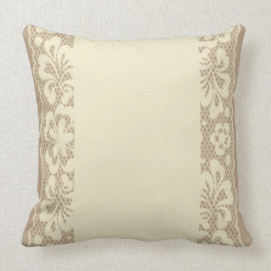 Lace pattern, flower vintage 7 throw pillow