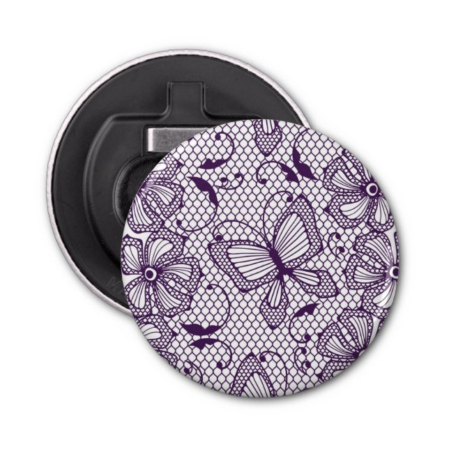 Lace pattern with butterflies bottle opener (Front)