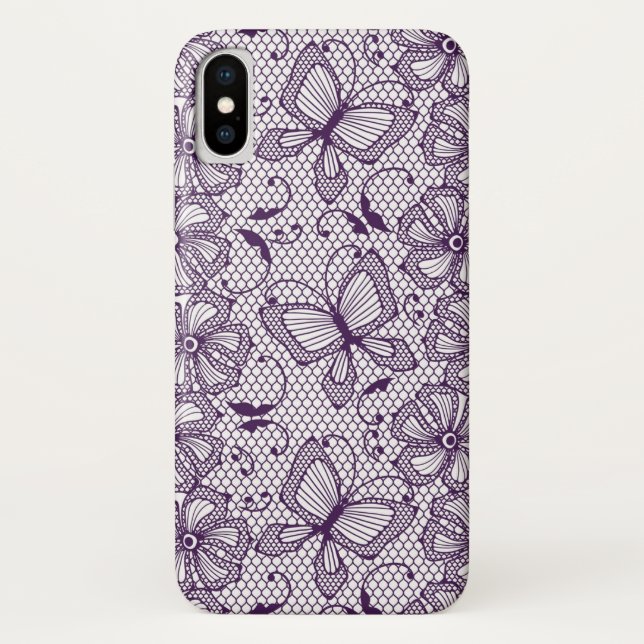 Lace pattern with butterflies Case-Mate iPhone case (Back)