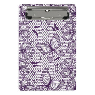 Lace pattern with butterflies mini clipboard