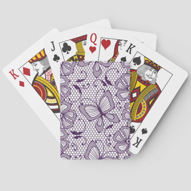 Lace pattern with butterflies playing cards (Back)