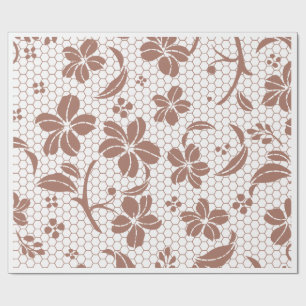 "Lace & Petal" Elegant Floral Pattern Gift Wrapping Paper