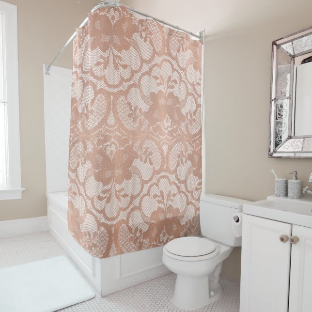 Lace Pink Rose Gold White Blush Pink Floral (In Situ)