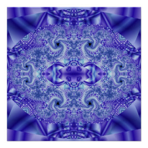 Lace   Purple and White Fractal Art Poster