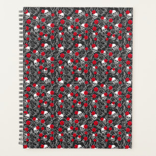 Lace,red roses and skulls planner