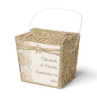 Lace, ribbon flower & burlap wedding