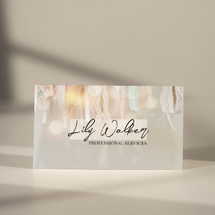 Lace Ribbon   Modern Glam Business Cards