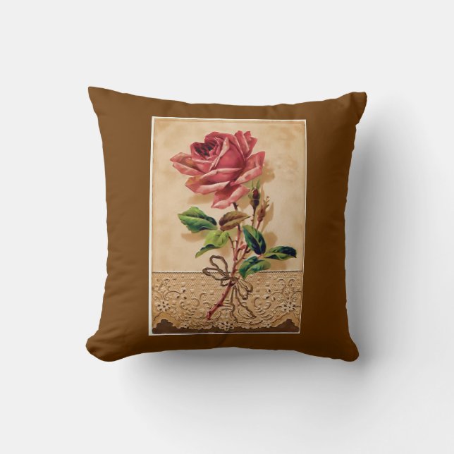 Lace Rose Throw Pillow (Front)