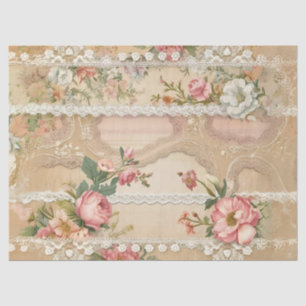Lace Runs Through Roses Decoupage Tissue Paper