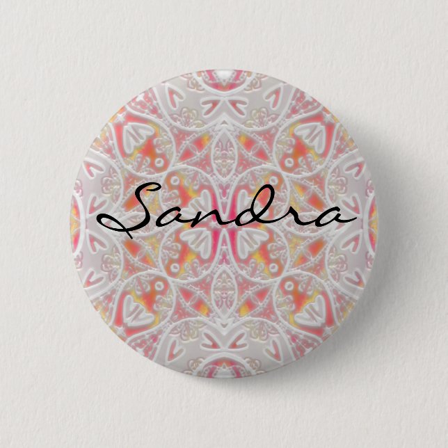lace, Sandra 2 Inch Round Button (Front)