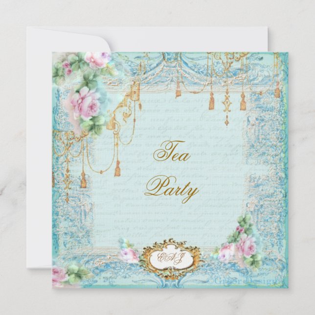 Lace Scrolls & Tassels Invite (Front)