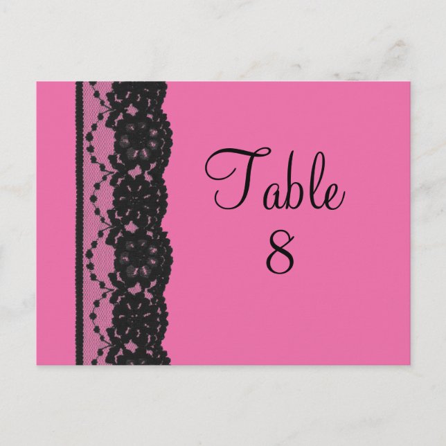 Lace Table Numer Postcard (fuchsia) (Front)