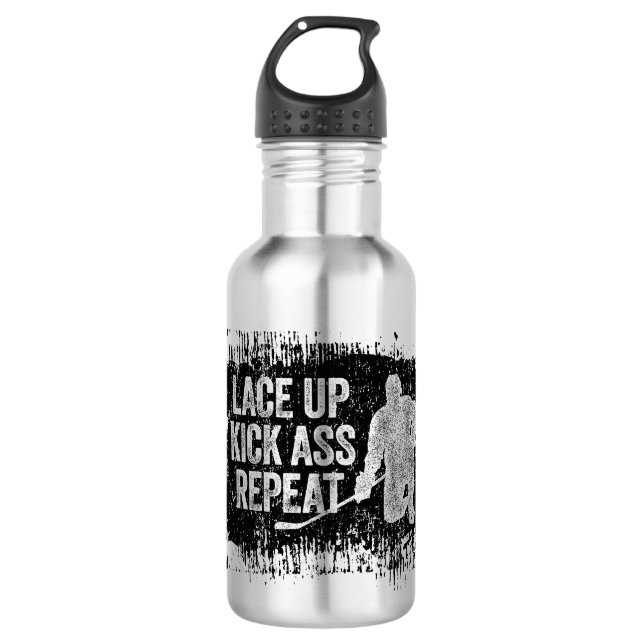 Lace Up. Repeat. (hockey) 532 Ml Water Bottle (Front)