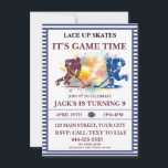 "Lace Up Skates, It's Game Time" Ice Hockey  Invitation<br><div class="desc">Celebrate your love for ice hockey with a Watercolor Personalized Ice Hockey Birthday Theme Invitation! Don't settle for a generic invite - make it personal and unique by customizing it with your details. Your guests will be blown away by the stylish design and attention to detail. Order now and get...</div>