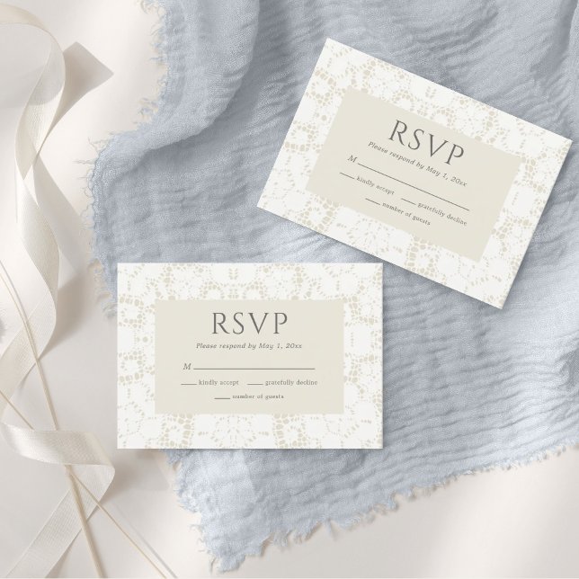 Lace Vintage Dainty RSVP Card (Creator Uploaded)