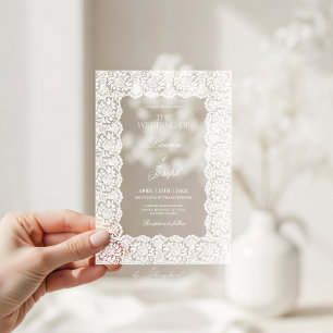 Lace Wedding Acrylic Invitations