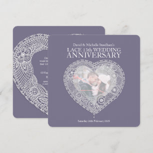 Lace wedding heart 13 years party invitations