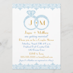 Lace Wedding Rings Invitation