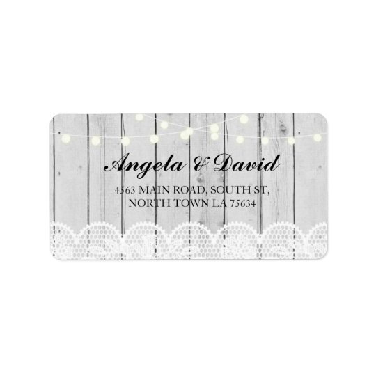 Lace Wood Floral Rustic Elegant Address Labels
