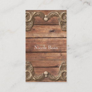 Lace Wood Rustic Vintage Western Elegant Charming Business Card