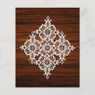 Lace  & Woodgrain Scrapbook Paper