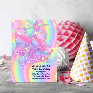 Lace Your Skates Birthday Party Invitation