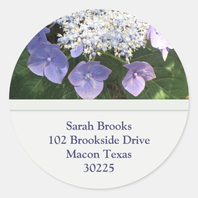 Lacecap Hydrangea Address Stickers (Front)