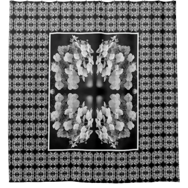 Lacecap Hydrangea Black And White Abstract    (Front)