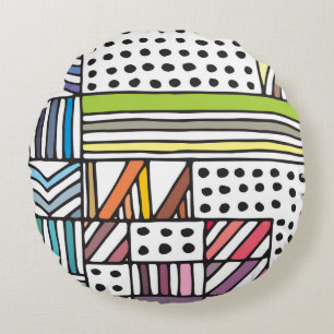 Laced Beige Lilac: Seamless Vintage Round Pillow