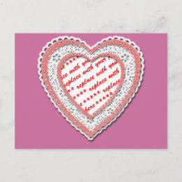 Laced Heart Shaped Photo Frame Postcard