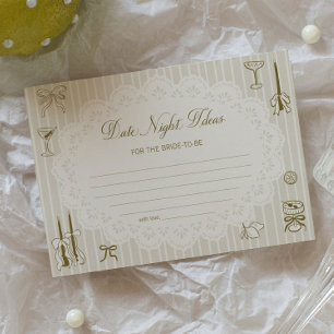Laced in Love Bridal Shower Date Night Ideas Card