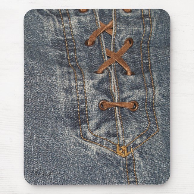 Laced Up Denim Mousepad (Front)