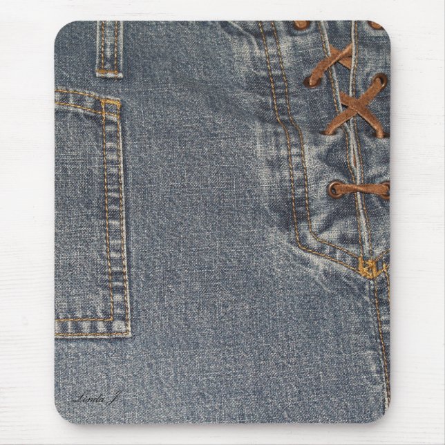 Laced Up Denim Mousepad (Front)