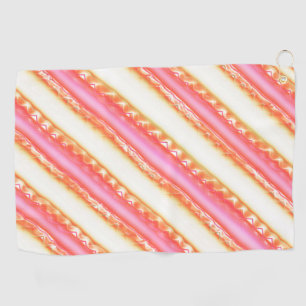 Lacelike on wide stripes in silky pink to beige    golf towel