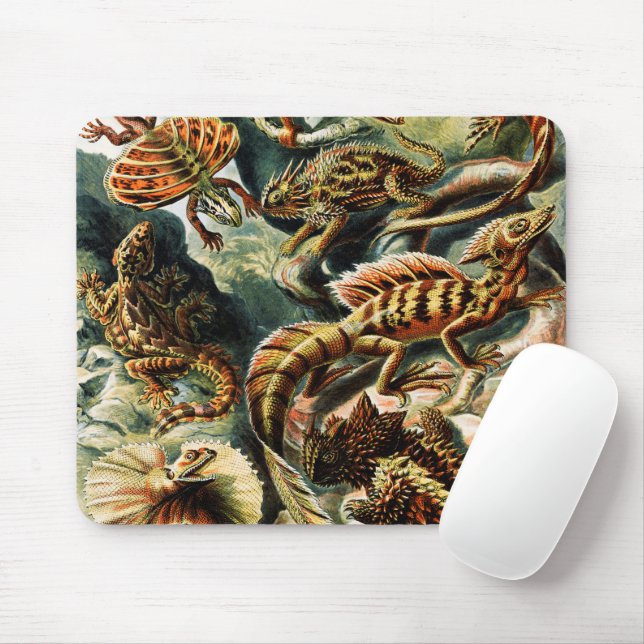 Lacertilia Lizards by Ernst Haeckel Mouse Pad (With Mouse)