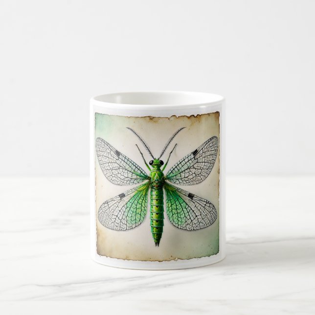 Lacewing Dorsal View 031124IREF238 - Watercolor Coffee Mug (Center)
