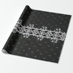 lacework line on black background wrapping paper