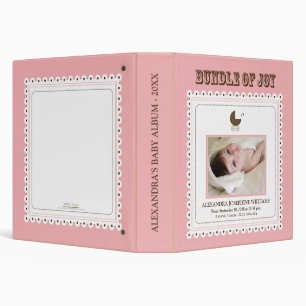 Lacey Carriage Stamp Baby's First Album (pink) Binder