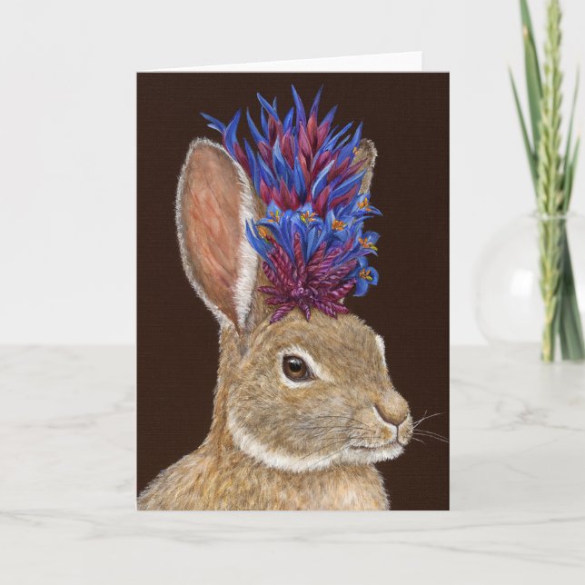 Lacey la carte de voeux du cottontail du désert (Devant)