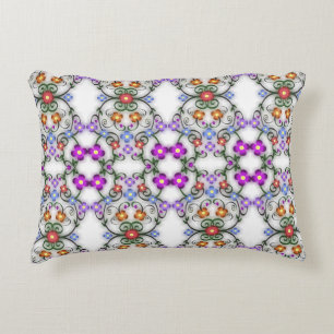 Lacey Look of Flowers on Vines Pattern Accent Pillow