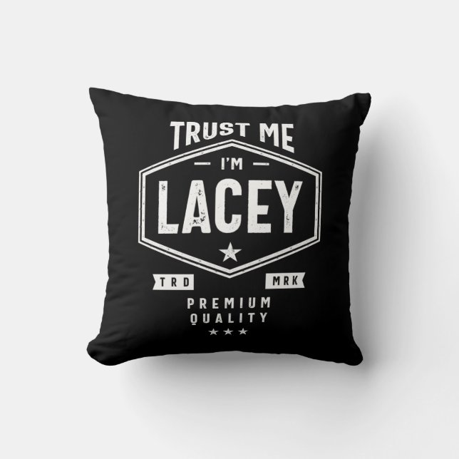 Lacey Personalized Name Birthday Throw Pillow (Front)