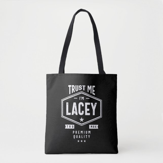 Lacey Personalized Name Birthday Tote Bag (Front)