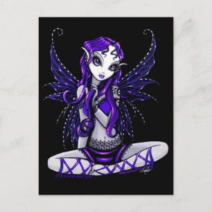 Lacey Purple Glitter Faery Postcard