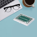 Lacey Steel Teal Business Card Holder<br><div class="desc">Deluxeforms features lacey steel teal business cards holder.  Great as a logo for business owners or anyone.</div>