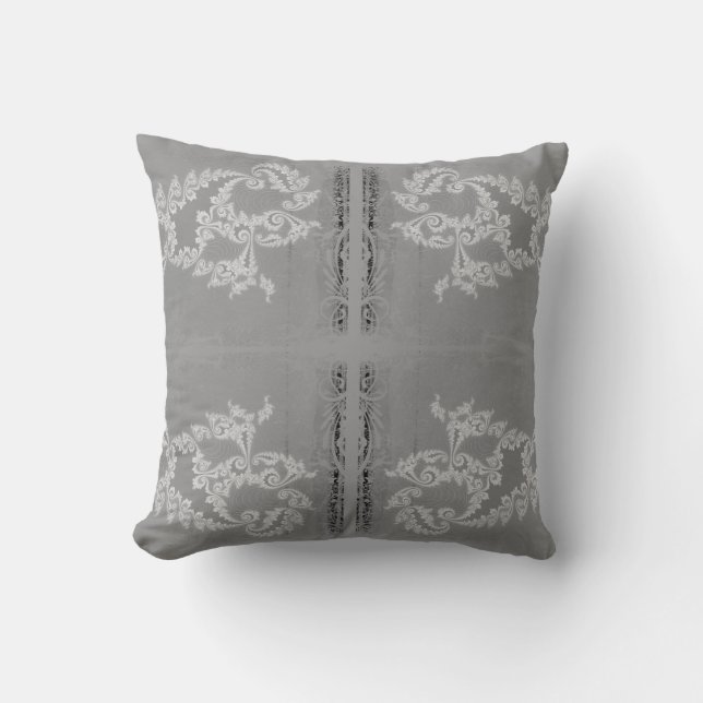 Lacey Swimmer - Grey Grey Throw Pillow (Front)
